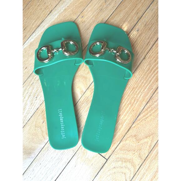 EUC Jeffrey Campbell Green Jelly Flip Flops – Size 9 / EU 40 - Picture 1 of 4